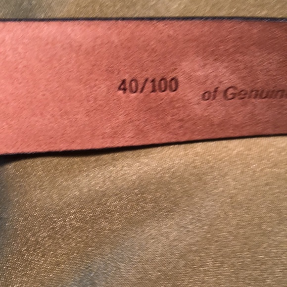 Tasso Elba Leather belt light brown/ decorative finish stitching/ metal buckle - Picture 2 of 10